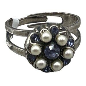 Mariana ring crystal handmade ring purple white one size R-7218 circle READ NEW